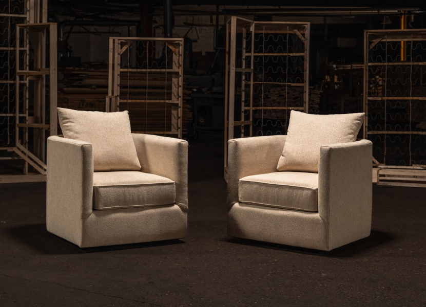 Village Custom Curved Back Club Chair